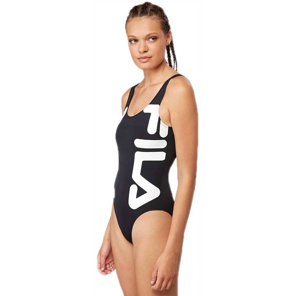 NEW FILA henrietta logo sleeveless bodysuit in black